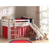 lit enfant alize avec toboggan 90x200 cm pin blanc tente circus